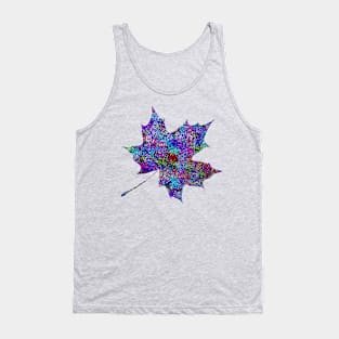 Glam Rainbow Metallic Autumn Leaf Tank Top